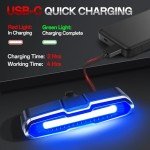 Bike Tail Light Powerful 110 Lumens - Bicycle Light 5 Modes Red/Blue, Waterproof IP64, Rechargeable USB-C, Quick Release Brackets for Saddle & Seatpost, DON PEREGRINO B2 Rear Bike Light