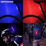 Bike Tail Light Powerful 110 Lumens - Bicycle Light 5 Modes Red/Blue, Waterproof IP64, Rechargeable USB-C, Quick Release Brackets for Saddle & Seatpost, DON PEREGRINO B2 Rear Bike Light