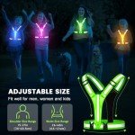 Fokia Kunbio LED Reflective Running Vest Gear,Light Up Vest Runners Night Walking USB Rechargeable,Up to 11hrs Light with Adjustable Waist/Shoulder for Women Men Kids (Green)