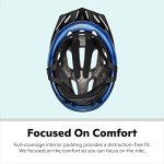 Schwinn Intercept Bike Helmet For Adult Men Women Ages 14 and Up, Can Fit Head Circumference 58-62 cm, With 10 Vents, Snap On/Off Visor, Adult Blue