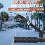 WEST BIKING Anti-Glare Handlebar Bike Mirror - Bike Rear View Mirror With Retractable & 360 ° Adjustable Lens, Foldable Bicycle Mirror For 20-23mm Handlebar (2PCS)