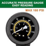 Bike Pump with Pressure Gauge- 160 PSI Bike Tire Pump fits Presta & Schrader Valve - Portable Air Pump for Bike Tires (Blue)