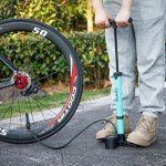 Bike Pump with Pressure Gauge- 160 PSI Bike Tire Pump fits Presta & Schrader Valve - Portable Air Pump for Bike Tires (Blue)