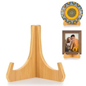 Bamboo Plate Stand for Tabletop Display, 6 Inch