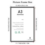 Set of 2 A3 Black Aluminium Picture Frames