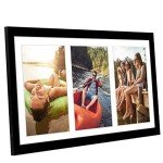 8x16 Black Collage Picture Frame for 3 Photos