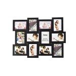 Multi Aperture Wooden Collage Photo Frame - Black
