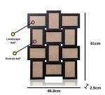 Multi Aperture Wooden Collage Photo Frame - Black