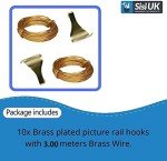 Antique Style Brass Picture Frame Hooks Set