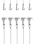 Heavy Duty Stainless Steel Picture Rail Hooks - 5 Pack