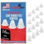 Cone-Shaped Rubber Bumpers - 16 Pack