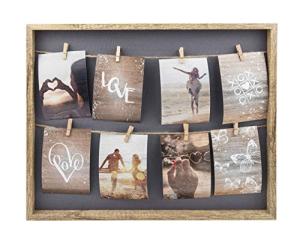 Natural Wood Photo Frame for 8 Photos 4x6
