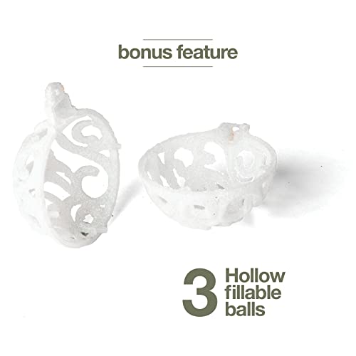 24 Shatterproof White Christmas Ornaments for Decor