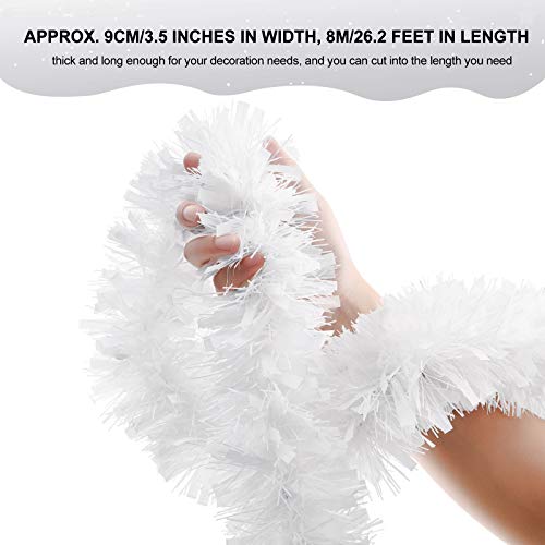 White Metallic Tinsel Garland for Christmas Decor