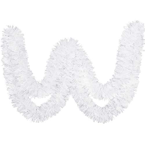 White Metallic Tinsel Garland for Christmas Decor