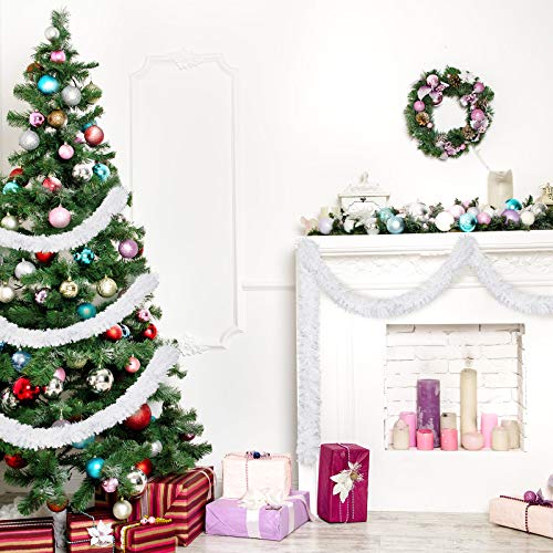 White Metallic Tinsel Garland for Christmas Decor