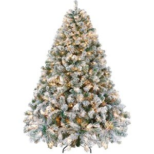 Pre-Lit 7.5ft Snow Flocked Christmas Tree