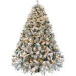 Pre-Lit 7.5ft Snow Flocked Christmas Tree