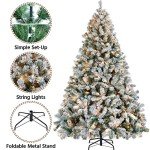 Pre-Lit 7.5ft Snow Flocked Christmas Tree