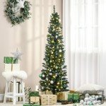 6' Pre-Lit Slim Noble Fir Christmas Tree