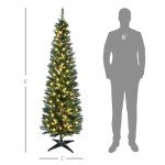 6' Pre-Lit Slim Noble Fir Christmas Tree