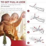 6' Pre-Lit Slim Noble Fir Christmas Tree