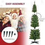 6' Pre-Lit Slim Noble Fir Christmas Tree