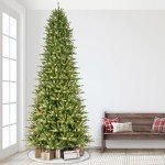 9ft Pre-Lit Slim Fraser Fir Christmas Tree