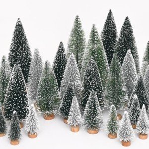 Mini Bottle Brush Christmas Trees - 21 Pack