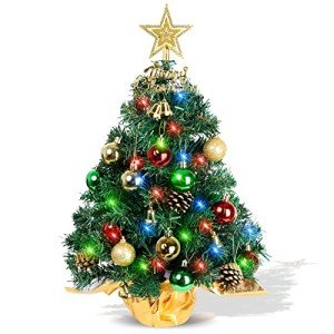 22" Mini Christmas Tree with LED Lights & Star