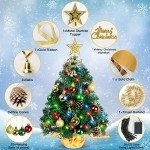 22" Mini Christmas Tree with LED Lights & Star