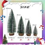 6pcs Mini Bottle Brush Christmas Trees Decor