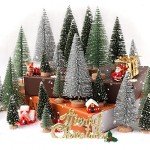 30 Mini Christmas Trees with Wooden Bases for Decor