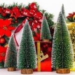 6pcs Mini Bottle Brush Christmas Trees Decor