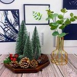 5 Mini Snowy Christmas Trees for Table Decor