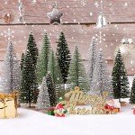 30 Mini Christmas Trees with Wooden Bases for Decor