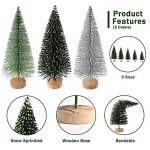 30 Mini Christmas Trees with Wooden Bases for Decor