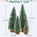5 Mini Snowy Christmas Trees for Table Decor
