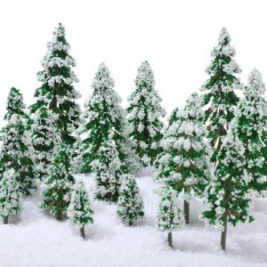 Mini Snow Pine Trees for Christmas Decorations - 35 Pack