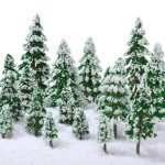 Mini Snow Pine Trees for Christmas Decorations - 35 Pack