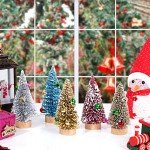 Set of 12 Mini Colorful Christmas Trees