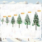 Mini Snow Pine Trees for Christmas Decorations - 35 Pack