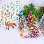 Set of 12 Mini Colorful Christmas Trees