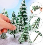 Mini Snow Pine Trees for Christmas Decorations - 35 Pack