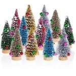 Set of 12 Mini Colorful Christmas Trees