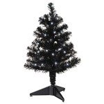 Miniature Black Christmas Tree with Lights 18.75