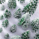 Mini Snow Pine Trees for Christmas Decorations - 35 Pack