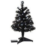 Miniature Black Christmas Tree with Lights 18.75