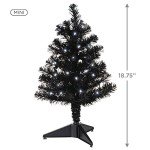 Miniature Black Christmas Tree with Lights 18.75
