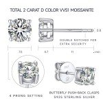 Sparkling Moissanite Stud Earrings in Sterling Silver